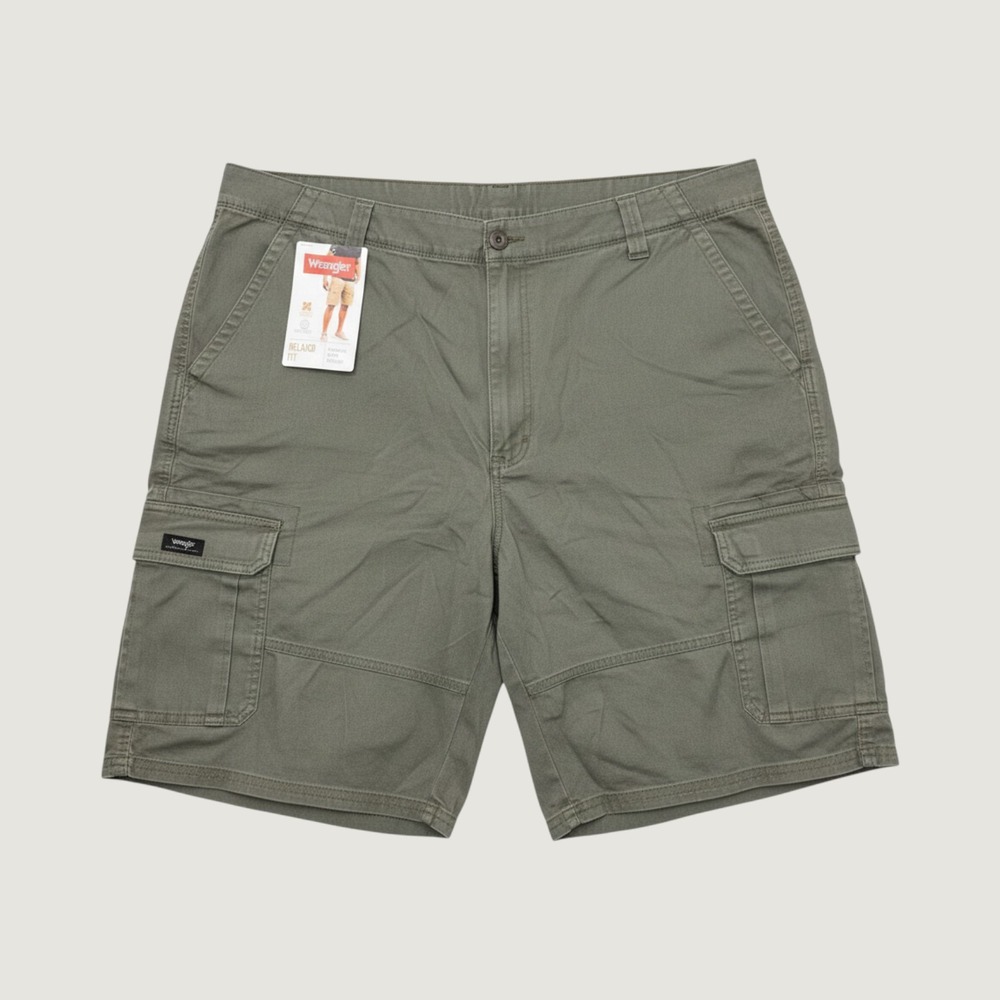 Wrangler Mens Relaxed Fit Cargo Shorts Sage Green 46x10 Epic Soft Flex Traveling